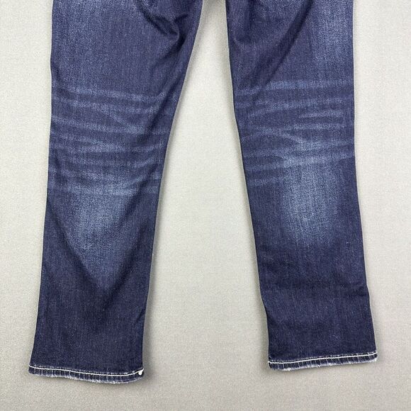 Silver Jeans Womens 26 Blue Dark Wash Suki Capri Straight Leg Distressed Denim - Picture 3 of 14